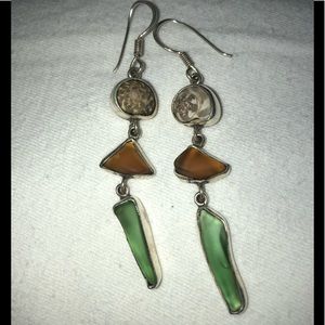 Shell and sea glass earrings
